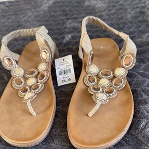 Elegant Women's Sandals with Gem Accents